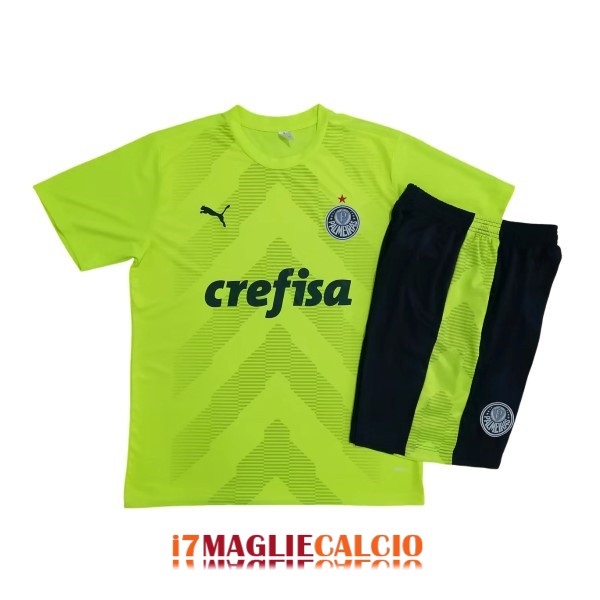 maglia palmeiras formazione set completo verde fluo 2022-2023