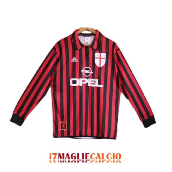 maglia ac milan retro opel manica lunga casa 1999-2000