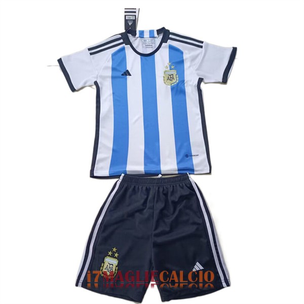 maglia argentina bambini casa 3 stelle 2022-2023