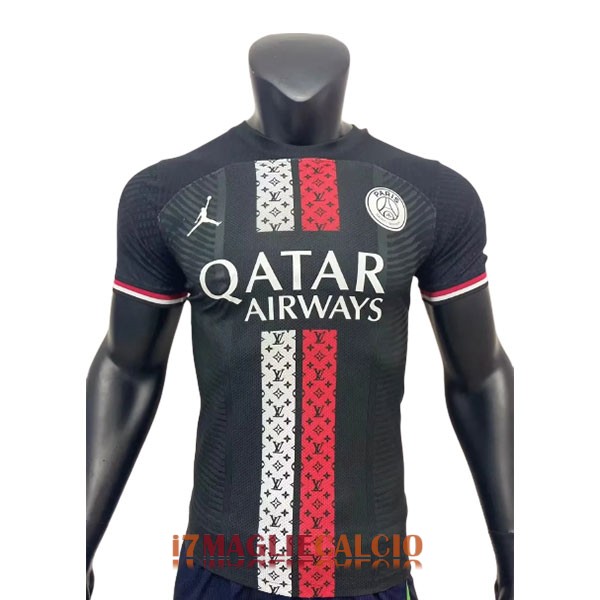 maglia psg edizione speciale versione player nero rosso bianco 2023-2024