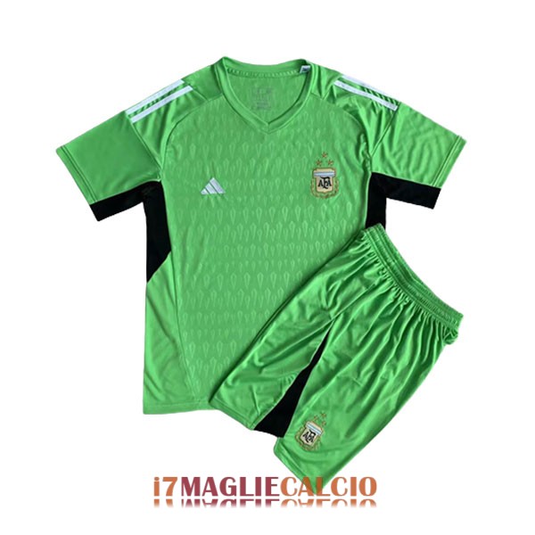 maglia argentina bambini portiere 3 stelle verde 2022-2023