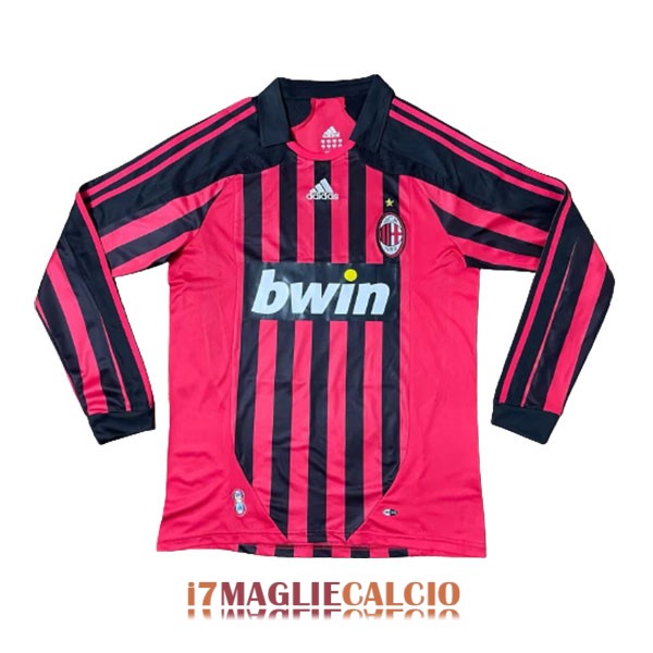 maglia ac milan retro bwin manica lunga casa 2007-2008