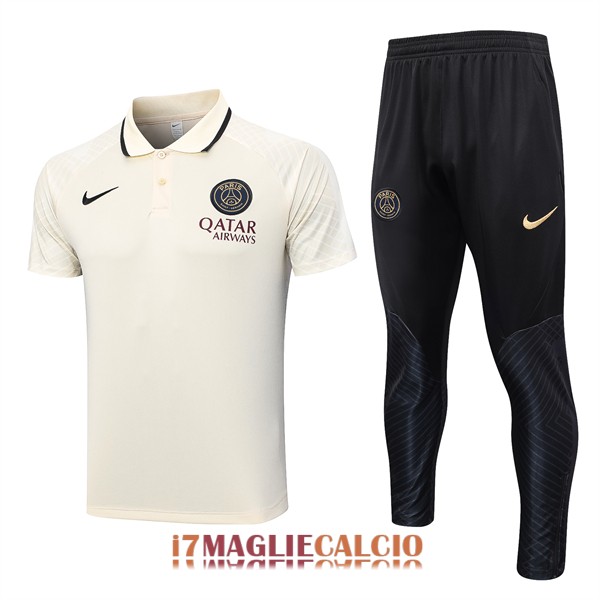 polo set completo psg formazione giallo 2023-2024