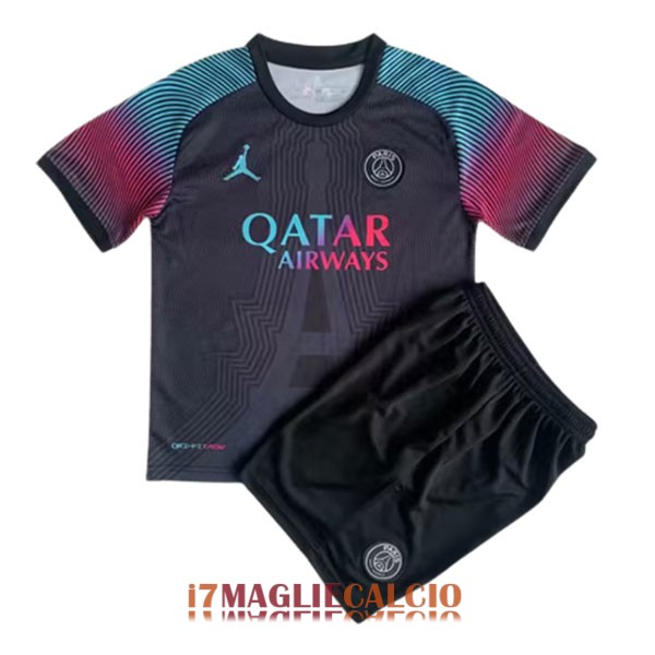 maglia psg bambini edizione commemorativa nero rosso verde 2023-2024