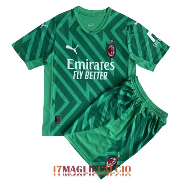 maglia ac milan bambini portiere verde 2023-2024