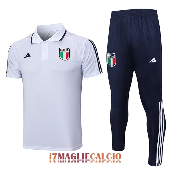 polo set completo italia formazione bianco 2023-2024