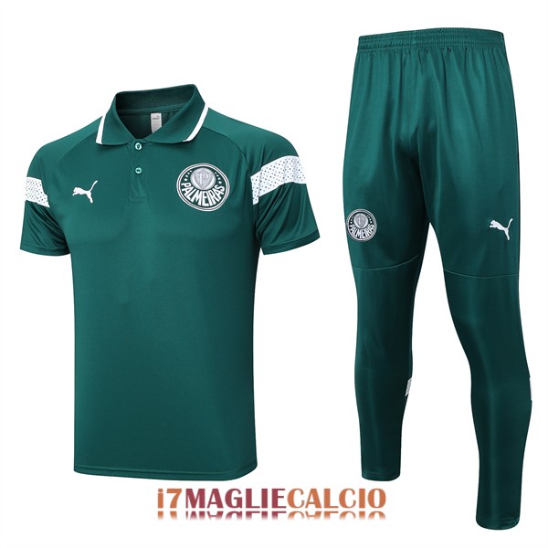 polo set completo palmeiras formazione verde scuro bianco 2023-2024