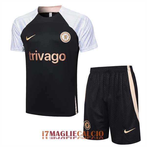 maglia chelsea formazione set completo nero oro bianco 2023-2024