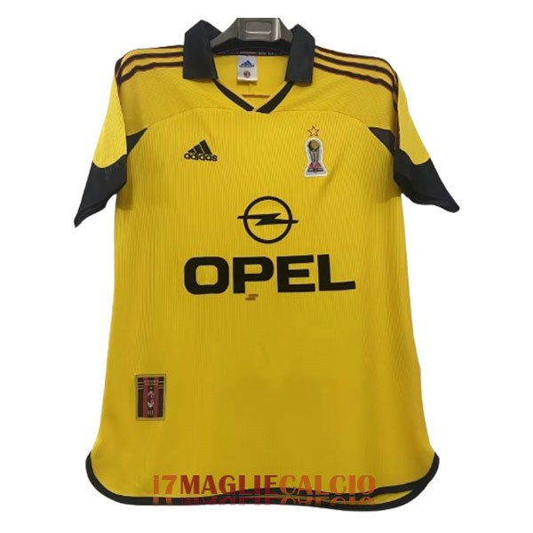 maglia ac milan retro opel edizione speciale giallo nero 1999-2000