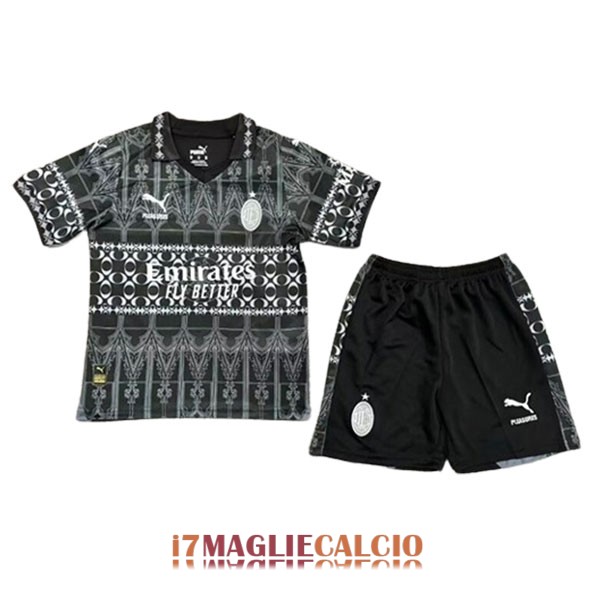 maglia ac milan bambini quarta x Pleasures nero 2023-2024