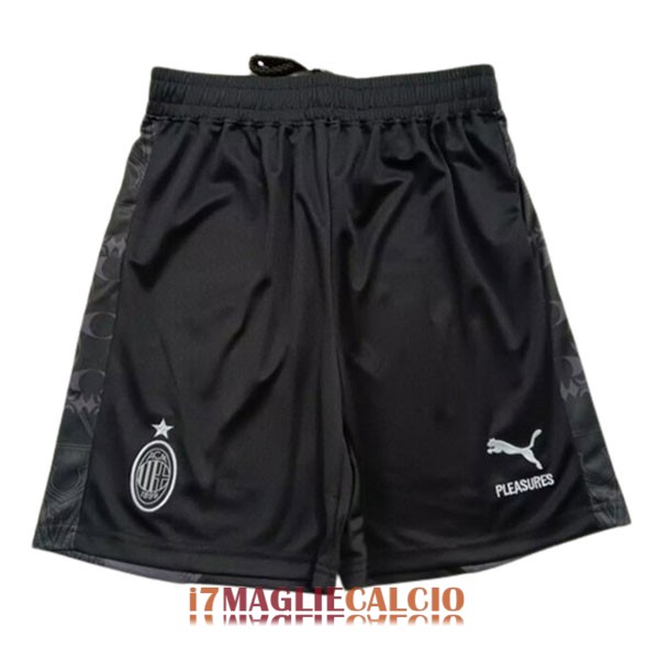 pantaloncini ac milan quarta x Pleasures nero 2023-2024