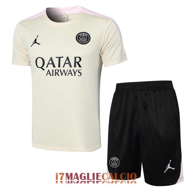 maglia psg formazione set completo marrone chiaro rosa 2024-2025