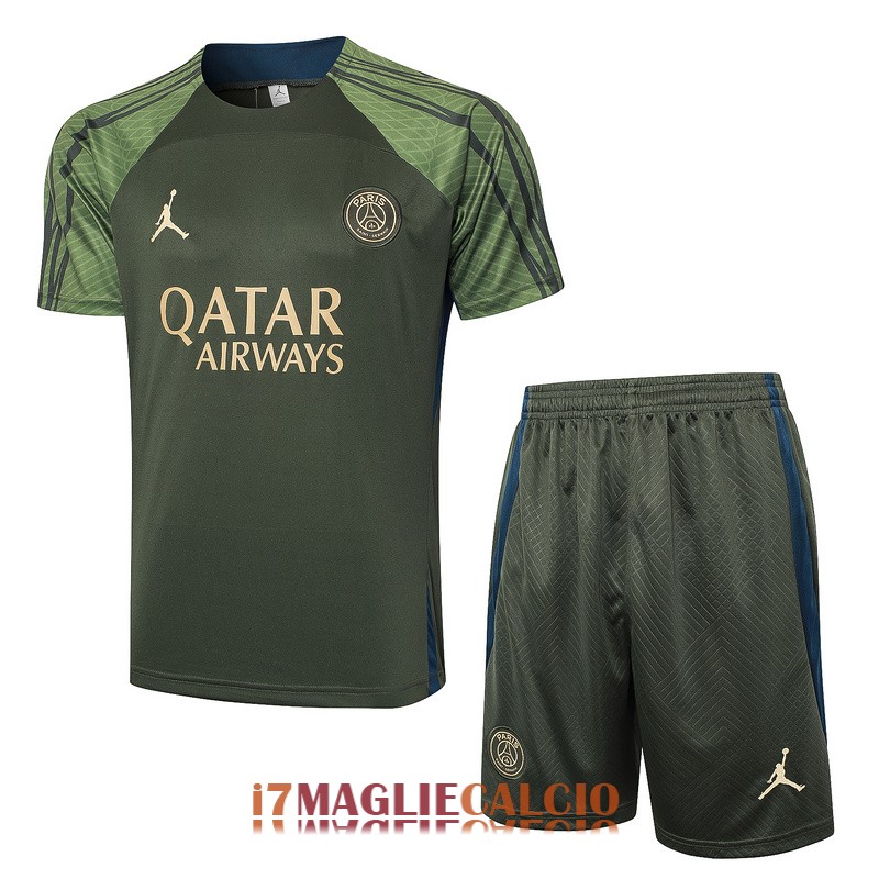 maglia psg formazione set completo verde jordan 2024-2025