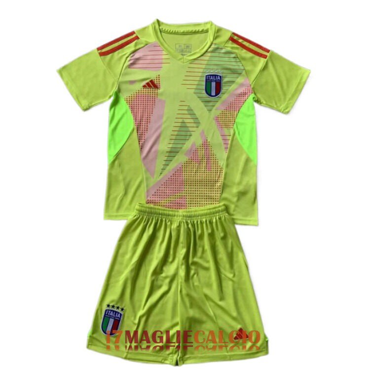 maglia italia bambini portiere giallo 2024-2025