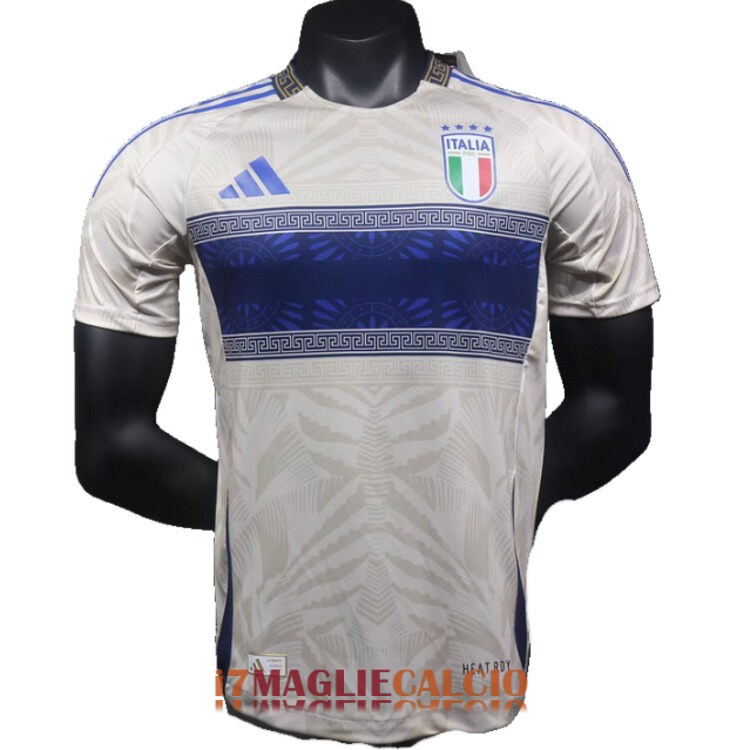 maglia italia edizione speciale versione player versace bianco blu scuro 2024-2025