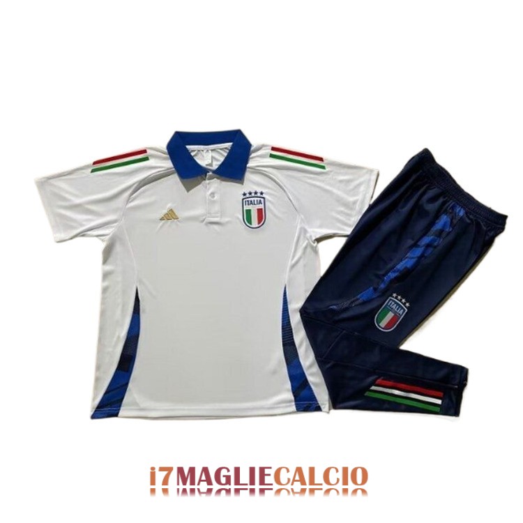 maglia italia formazione set completo bianco blu scuro 2024-2025