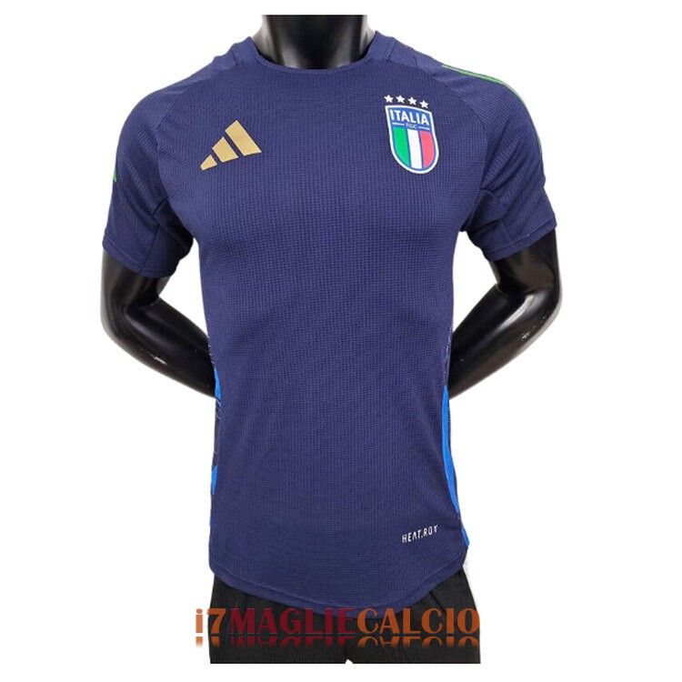 maglia italia formazione versione player blu scuro 2024-2025