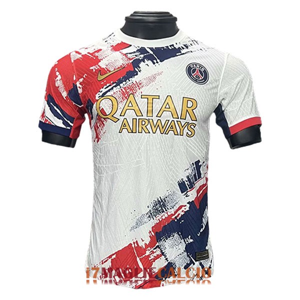 maglia psg edizione speciale versione player bianco rosso blu scuro 2024-2025