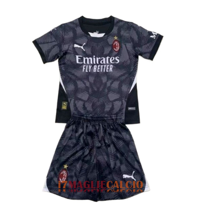 maglia ac milan bambini portiere nero 2024-2025