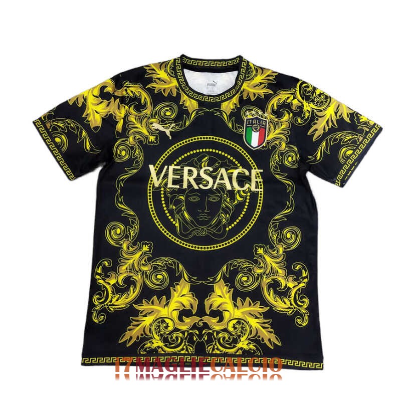 maglia italia edizione speciale versace nero giallo 2024-2025