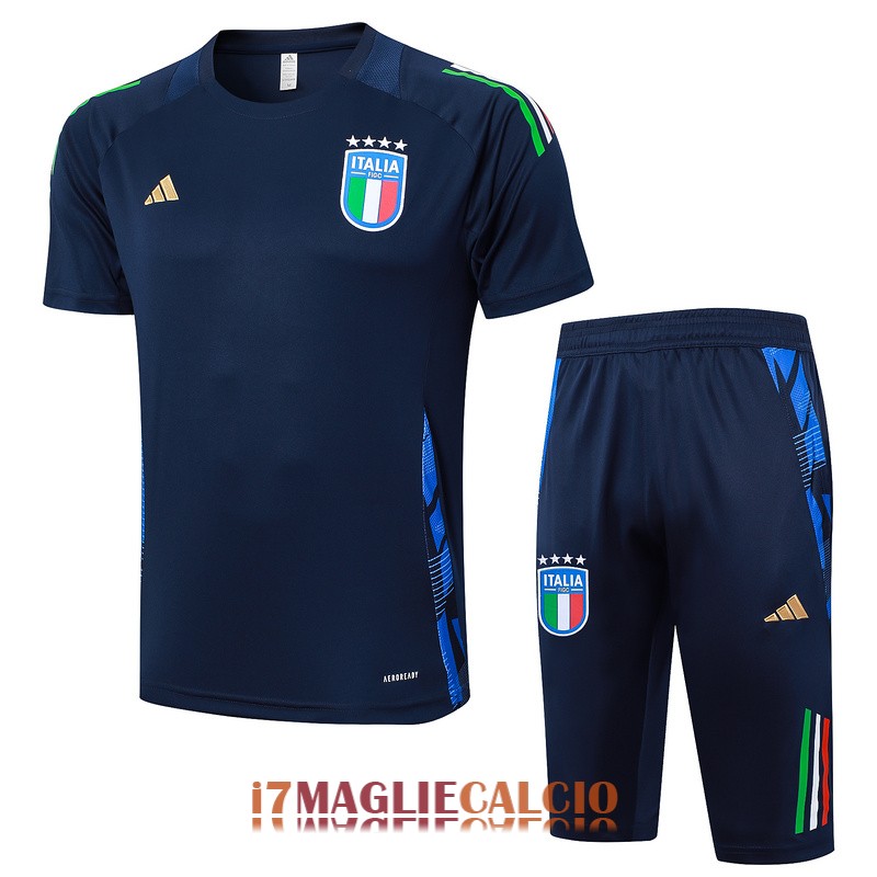 maglia italia formazione set completo blu scuro 2024-2025