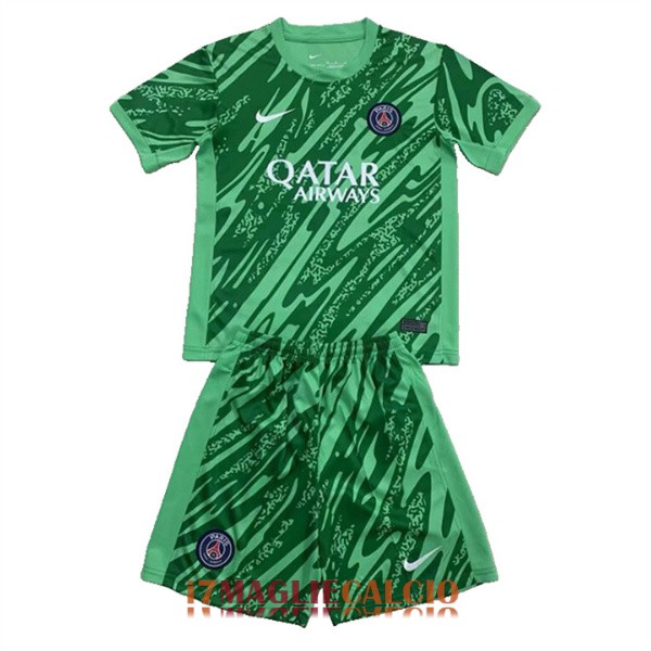 maglia psg bambini portiere verde nero 2024-2025