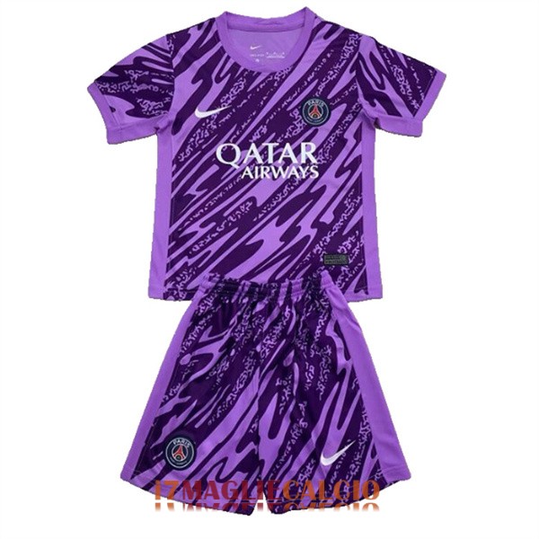 maglia psg bambini portiere viola nero 2024-2025