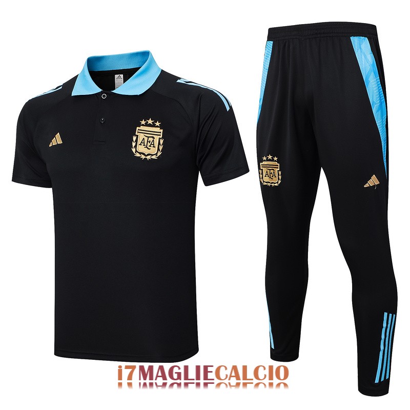 polo set completo argentina formazione blu scuro blu chiaro 2024-2025