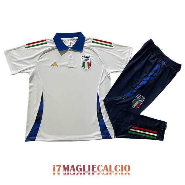 polo set completo italia formazione bianco blu verde rosso 2024-2025