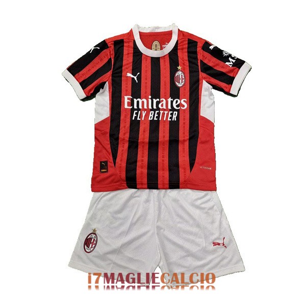 maglia ac milan bambini casa versione player 2024-2025