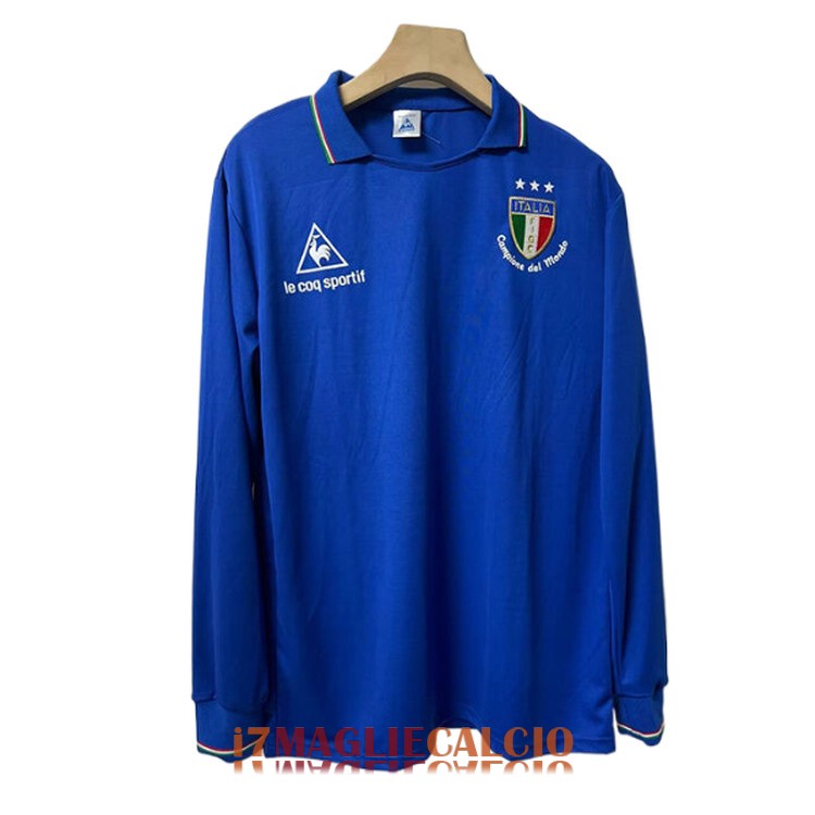 maglia italia retro manica lunga edizione speciale blu