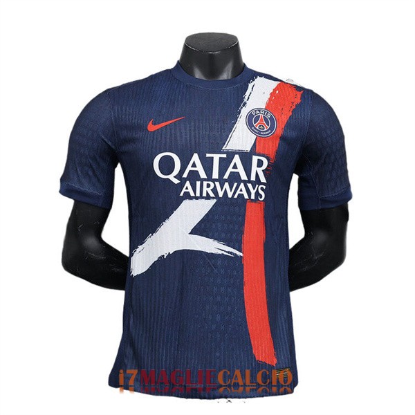 maglia psg edizione speciale versione player blu scuro bianco rosso 2024-2025