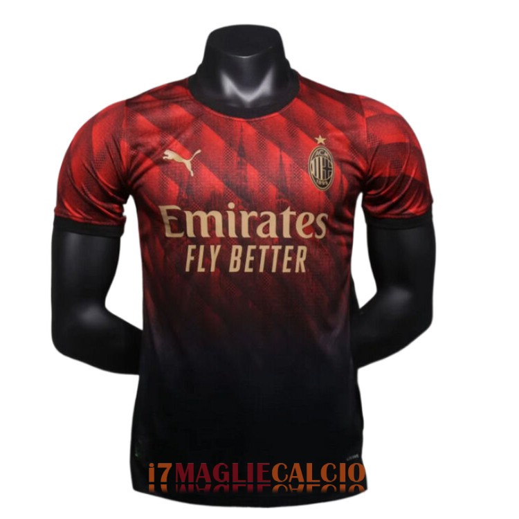 maglia ac milan edizione speciale versione player rosso nero cathedral 2024-2025