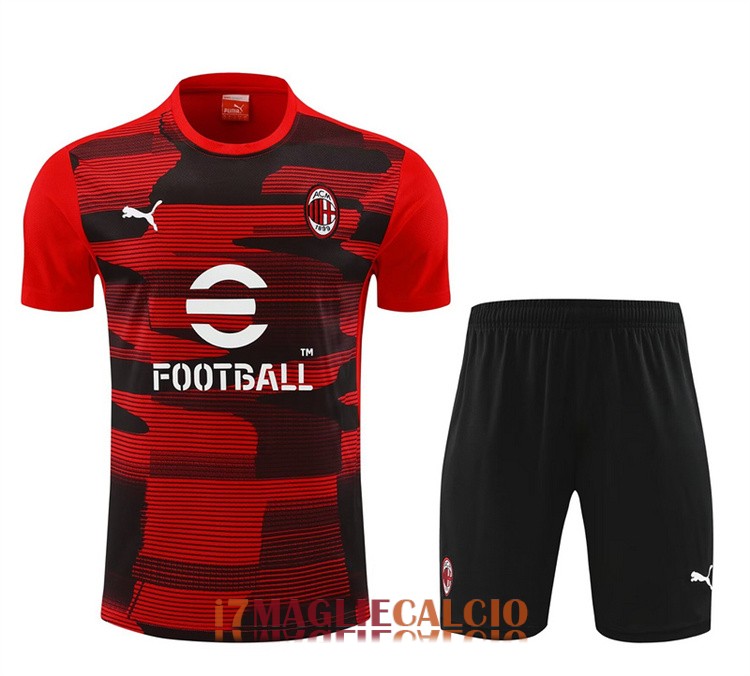 maglia ac milan formazione set completo rosso nero 2024-2025