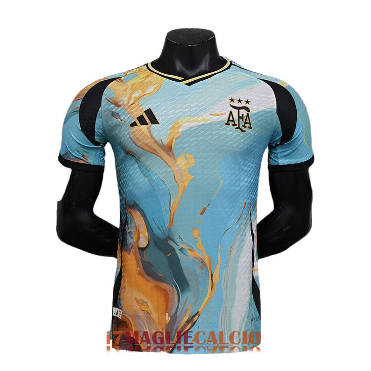 maglia argentina edizione speciale versione player blu arancione 2024-2025