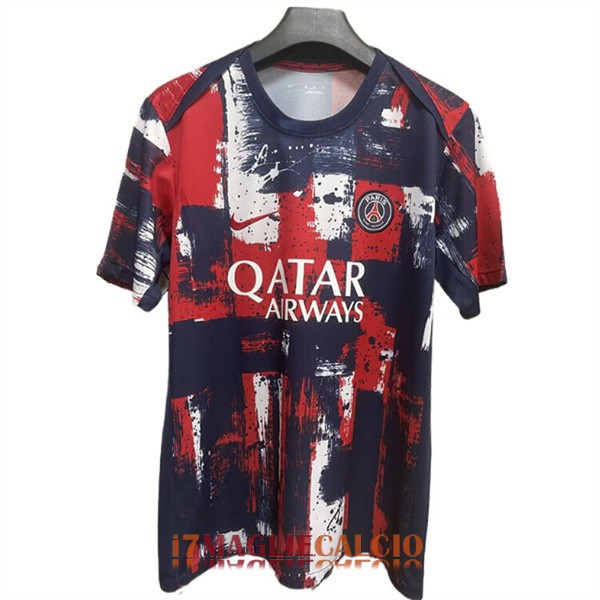 maglia psg formazione rosso blu 2024-2025