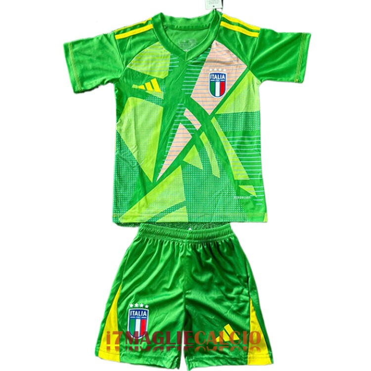 maglia italia bambini portiere verde 2024-2025