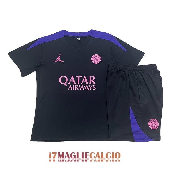 maglia psg formazione set completo nero viola rosa 2024-2025