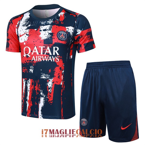 maglia psg formazione set completo rosso blu scuro 2024-2025