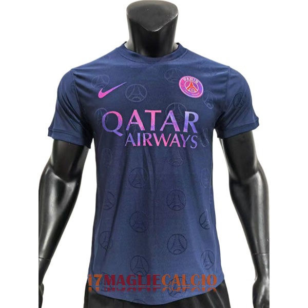 maglia psg formazione versione player blu scuro rosa 2024-2025