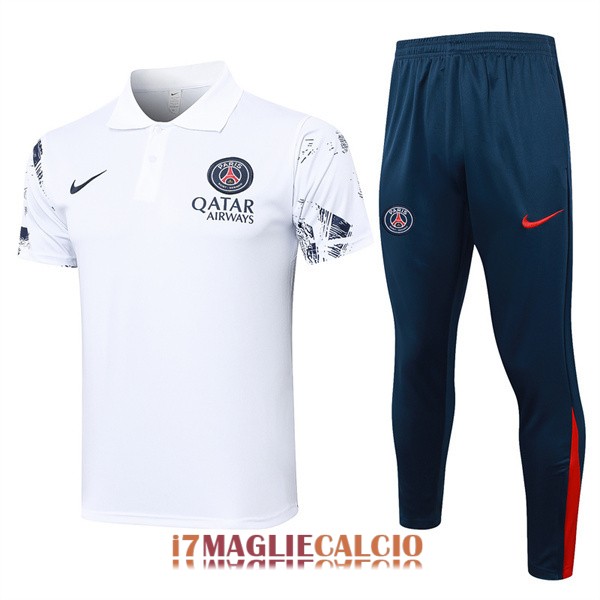 polo set completo psg formazione bianco 2024-2025