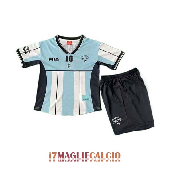 maglia argentina bambini retro edizione speciale blu nero bianco