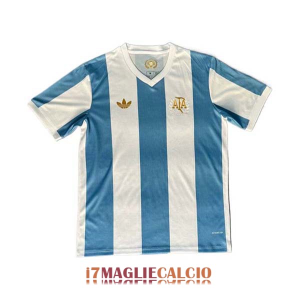 maglia argentina edizione commemorativa bianco blu righe 2024-2025