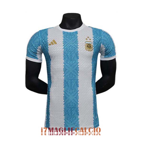 maglia argentina edizione speciale versione player bianco blu righe 2024-2025