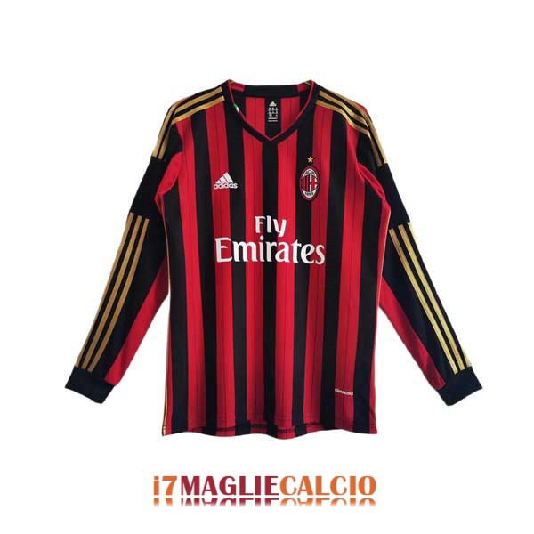 maglia ac milan retro fly emirates manica lunga casa 2013-2014