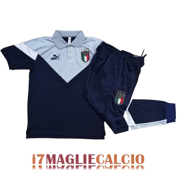 polo set completo italia formazione blu scuro grigio 2020